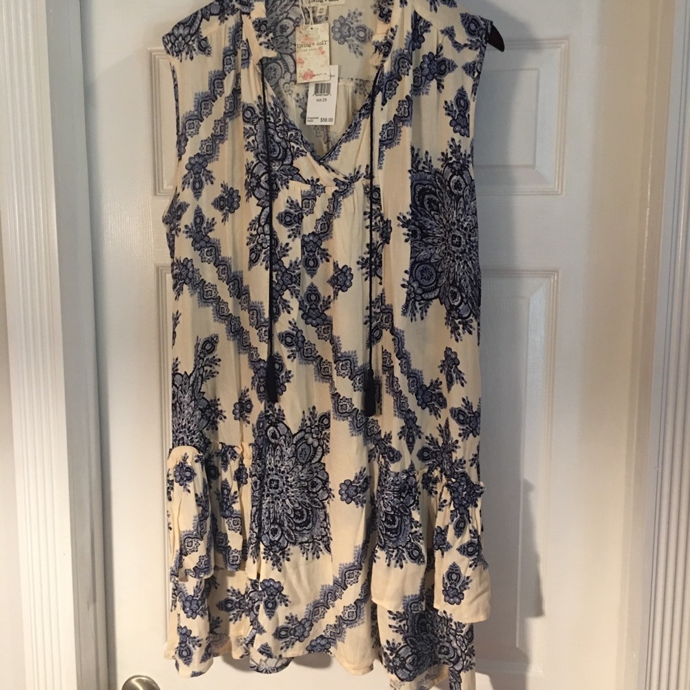 NWT-living doll 2X Sleeveless Dress